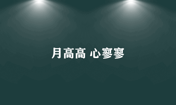 月高高 心寥寥