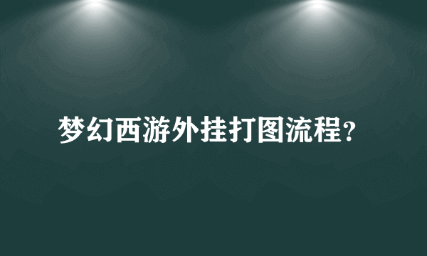 梦幻西游外挂打图流程？
