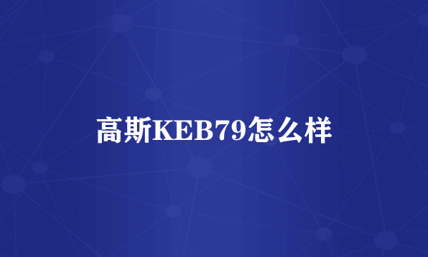 高斯KEB79怎么样