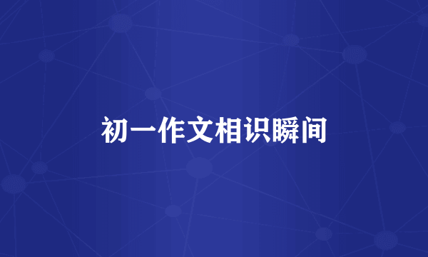 初一作文相识瞬间