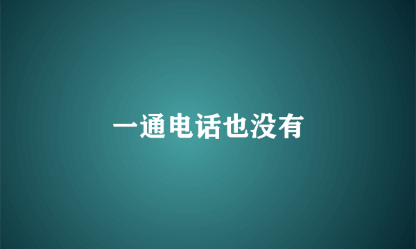一通电话也没有