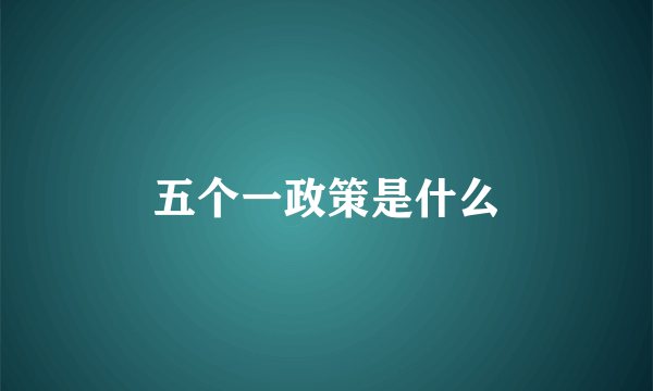 五个一政策是什么
