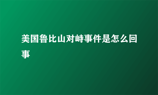 美国鲁比山对峙事件是怎么回事