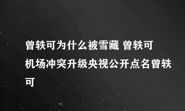 曾轶可为什么被雪藏 曾轶可机场冲突升级央视公开点名曾轶可