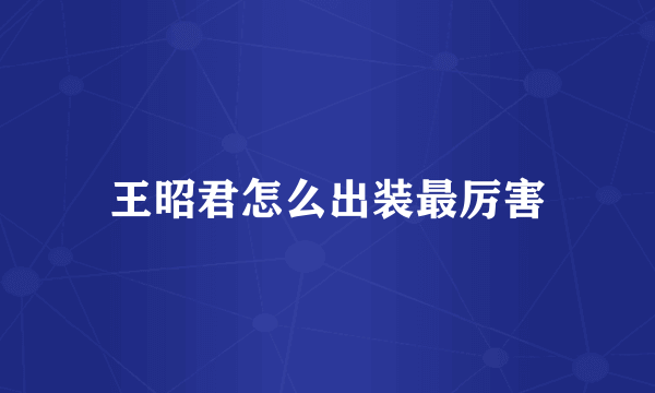 王昭君怎么出装最厉害