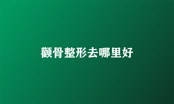 颧骨整形去哪里好