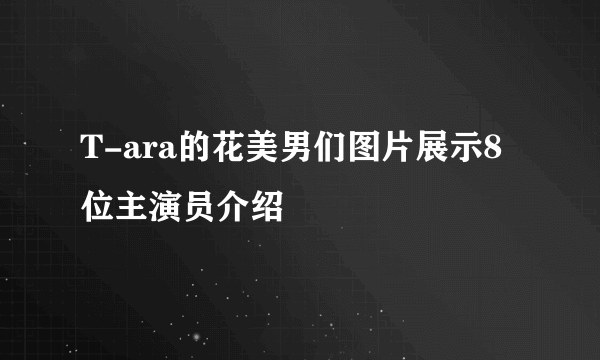 T-ara的花美男们图片展示8位主演员介绍