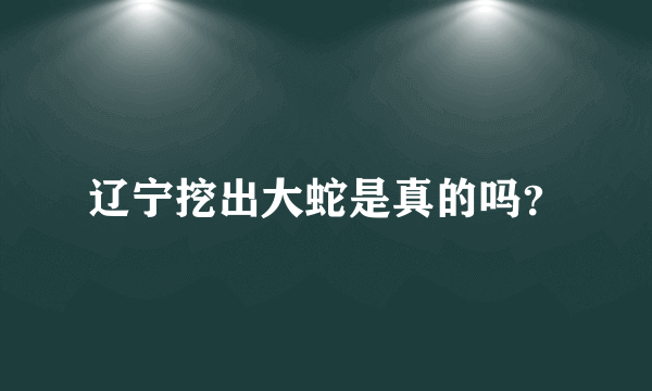 辽宁挖出大蛇是真的吗？