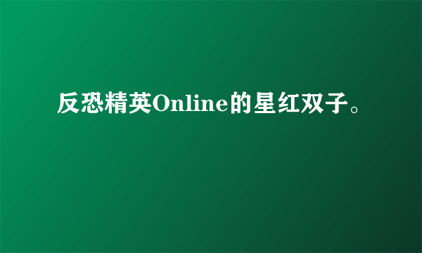 反恐精英Online的星红双子。