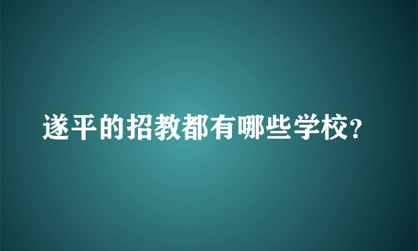 遂平的招教都有哪些学校？