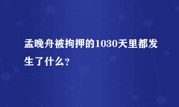 孟晚舟被拘押的1030天里都发生了什么？