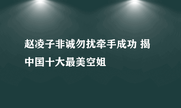 赵凌子非诚勿扰牵手成功 揭中国十大最美空姐