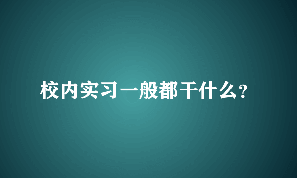 校内实习一般都干什么？