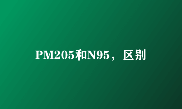 PM205和N95，区别