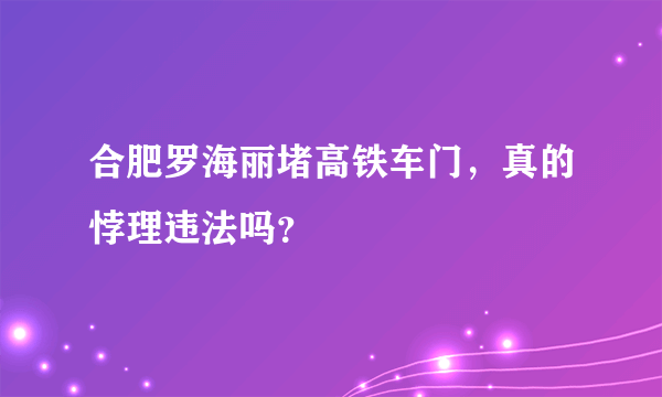 合肥罗海丽堵高铁车门，真的悖理违法吗？