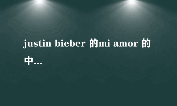 justin bieber 的mi amor 的中文歌词什么意思？