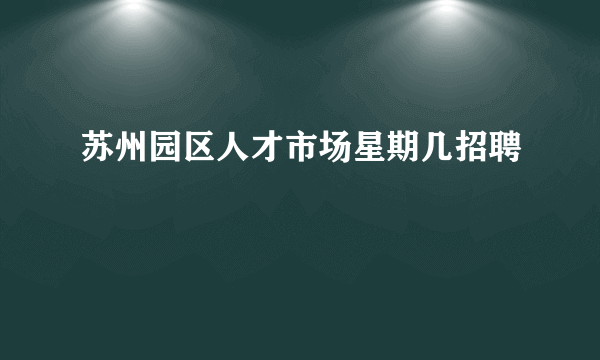 苏州园区人才市场星期几招聘