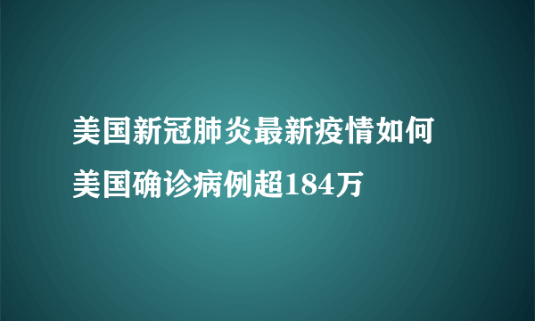 美国新冠肺炎最新疫情如何 美国确诊病例超184万