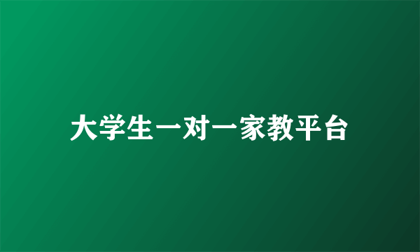 大学生一对一家教平台