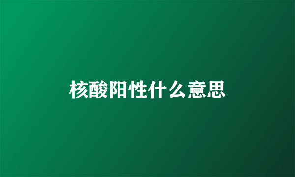 核酸阳性什么意思