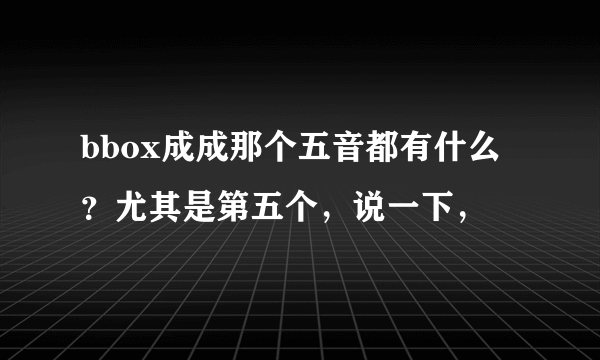 bbox成成那个五音都有什么？尤其是第五个，说一下，