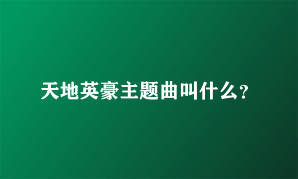 天地英豪主题曲叫什么？