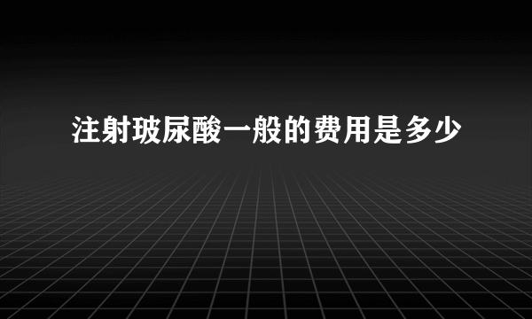 注射玻尿酸一般的费用是多少