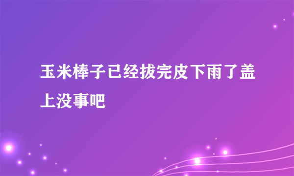 玉米棒子已经拔完皮下雨了盖上没事吧
