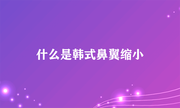 什么是韩式鼻翼缩小
