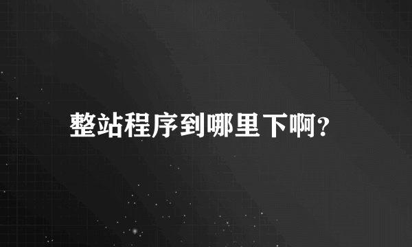 整站程序到哪里下啊？