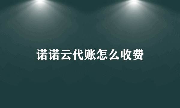 诺诺云代账怎么收费