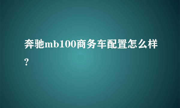 奔驰mb100商务车配置怎么样?
