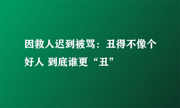 因救人迟到被骂：丑得不像个好人 到底谁更“丑”