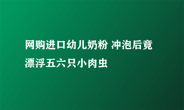 网购进口幼儿奶粉 冲泡后竟漂浮五六只小肉虫
