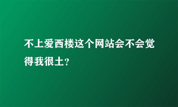 不上爱西楼这个网站会不会觉得我很土？