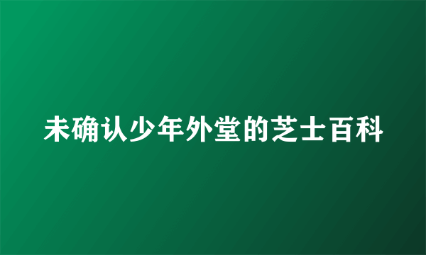 未确认少年外堂的芝士百科