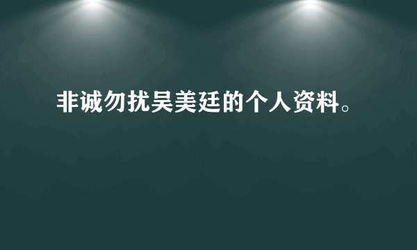 非诚勿扰吴美廷的个人资料。