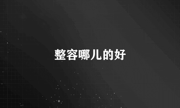 整容哪儿的好