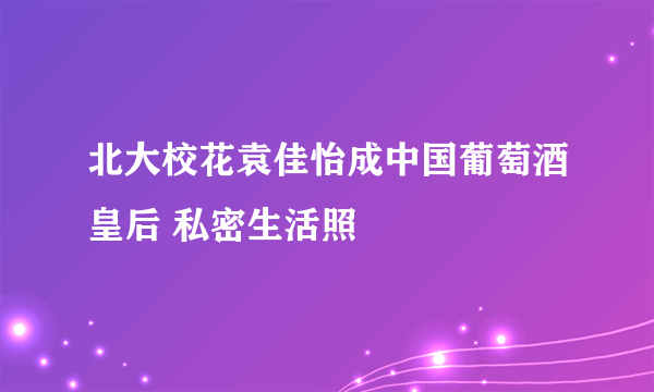 北大校花袁佳怡成中国葡萄酒皇后 私密生活照