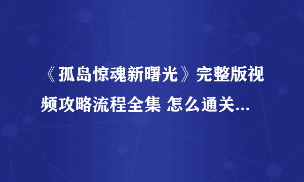 《孤岛惊魂新曙光》完整版视频攻略流程全集 怎么通关？【完结】