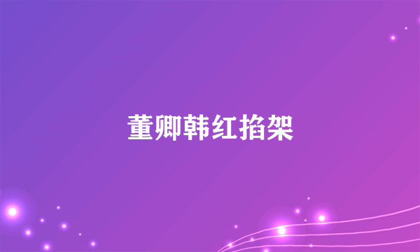 董卿韩红掐架