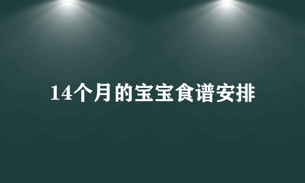 14个月的宝宝食谱安排