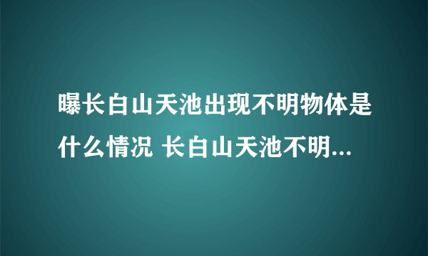 曝长白山天池出现不明物体是什么情况 长白山天池不明物体是外星人吗