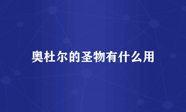 奥杜尔的圣物有什么用