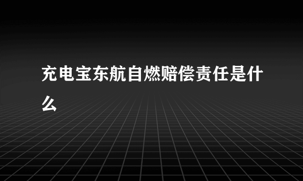 充电宝东航自燃赔偿责任是什么