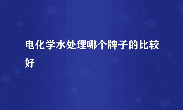 电化学水处理哪个牌子的比较好