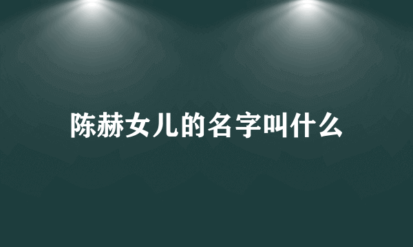 陈赫女儿的名字叫什么