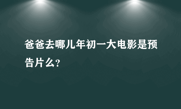 爸爸去哪儿年初一大电影是预告片么？