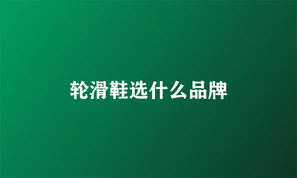 轮滑鞋选什么品牌