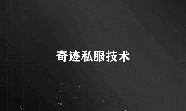 奇迹私服技术
